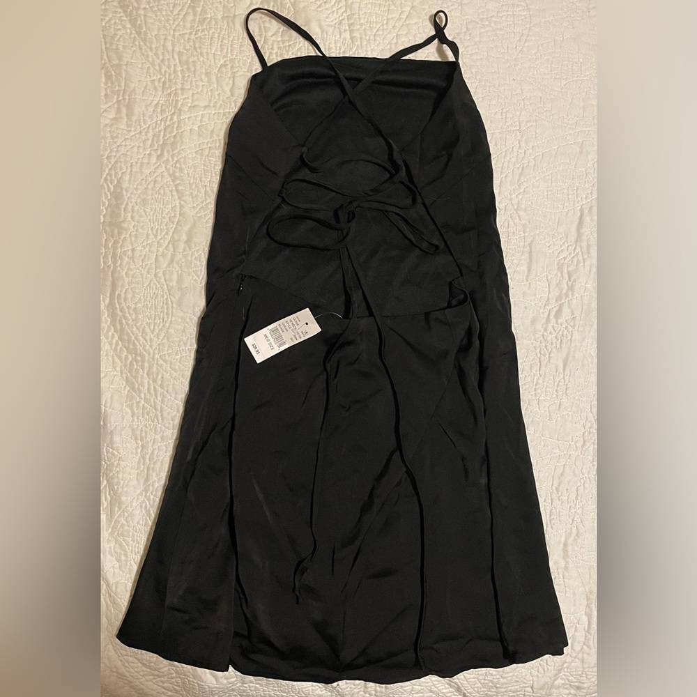 NWT Kendall & Kylie PacSun Black Slip Low Back Cross Back Dress